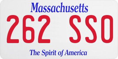MA license plate 262SS0