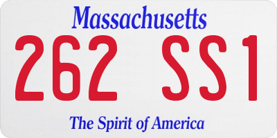 MA license plate 262SS1