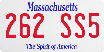 MA license plate 262SS5