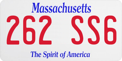 MA license plate 262SS6
