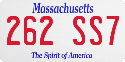 MA license plate 262SS7