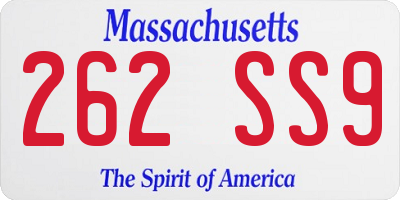 MA license plate 262SS9