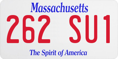 MA license plate 262SU1