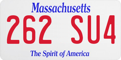 MA license plate 262SU4