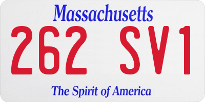 MA license plate 262SV1