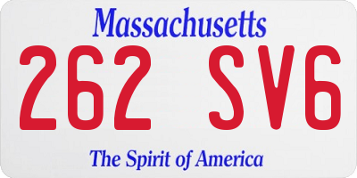 MA license plate 262SV6