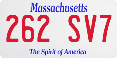 MA license plate 262SV7