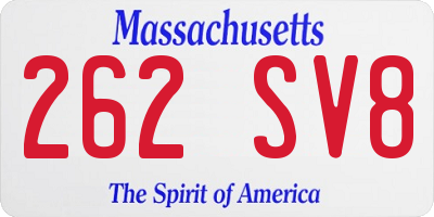 MA license plate 262SV8