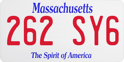 MA license plate 262SY6