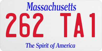 MA license plate 262TA1