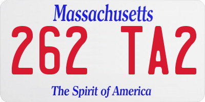 MA license plate 262TA2