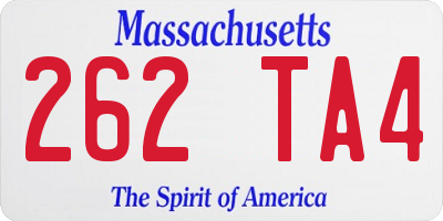 MA license plate 262TA4