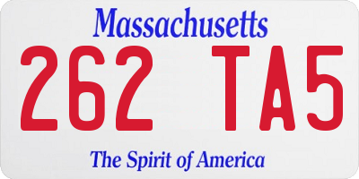 MA license plate 262TA5