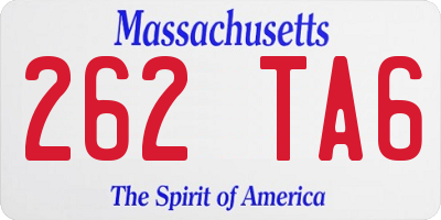 MA license plate 262TA6