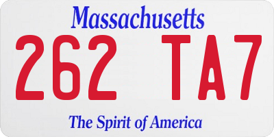 MA license plate 262TA7