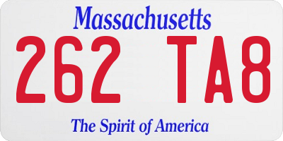 MA license plate 262TA8