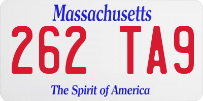 MA license plate 262TA9