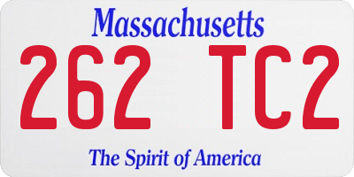 MA license plate 262TC2