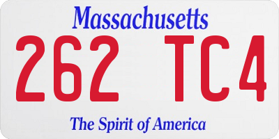MA license plate 262TC4