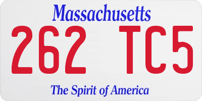 MA license plate 262TC5