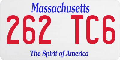 MA license plate 262TC6