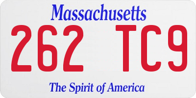 MA license plate 262TC9
