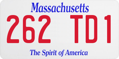 MA license plate 262TD1