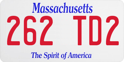 MA license plate 262TD2