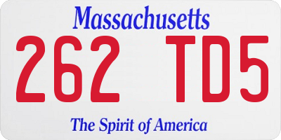 MA license plate 262TD5
