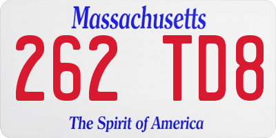 MA license plate 262TD8