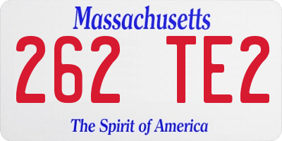 MA license plate 262TE2
