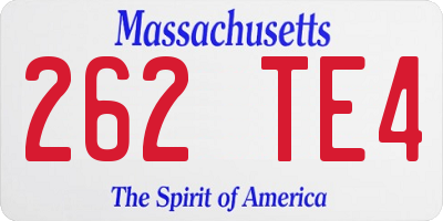 MA license plate 262TE4