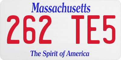 MA license plate 262TE5
