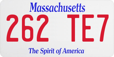 MA license plate 262TE7