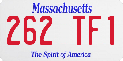MA license plate 262TF1