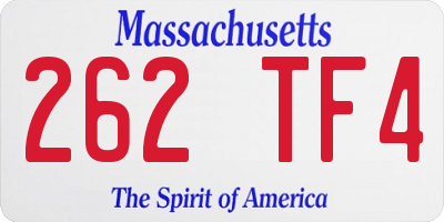 MA license plate 262TF4