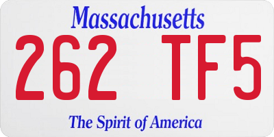MA license plate 262TF5