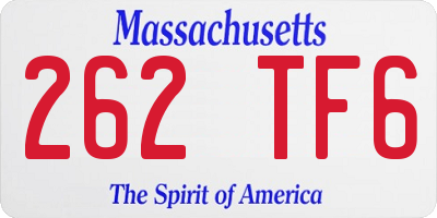 MA license plate 262TF6