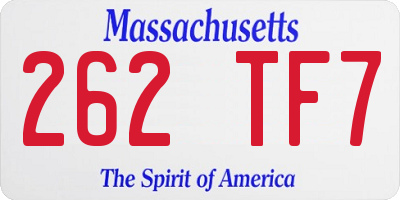 MA license plate 262TF7