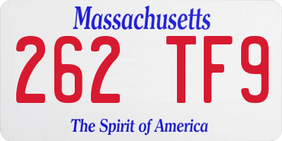 MA license plate 262TF9