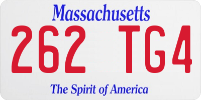MA license plate 262TG4
