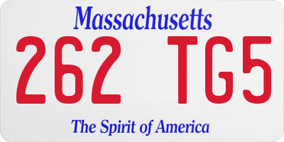 MA license plate 262TG5