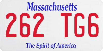 MA license plate 262TG6