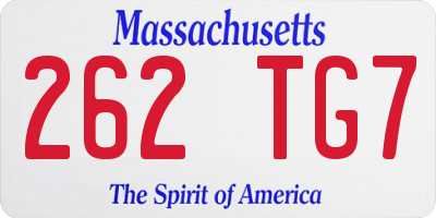 MA license plate 262TG7