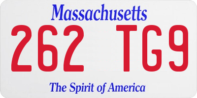 MA license plate 262TG9