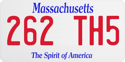 MA license plate 262TH5