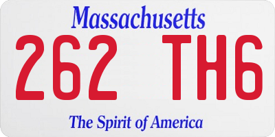 MA license plate 262TH6