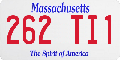 MA license plate 262TI1