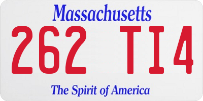MA license plate 262TI4