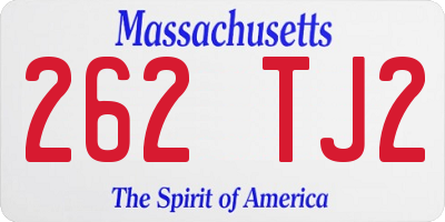 MA license plate 262TJ2
